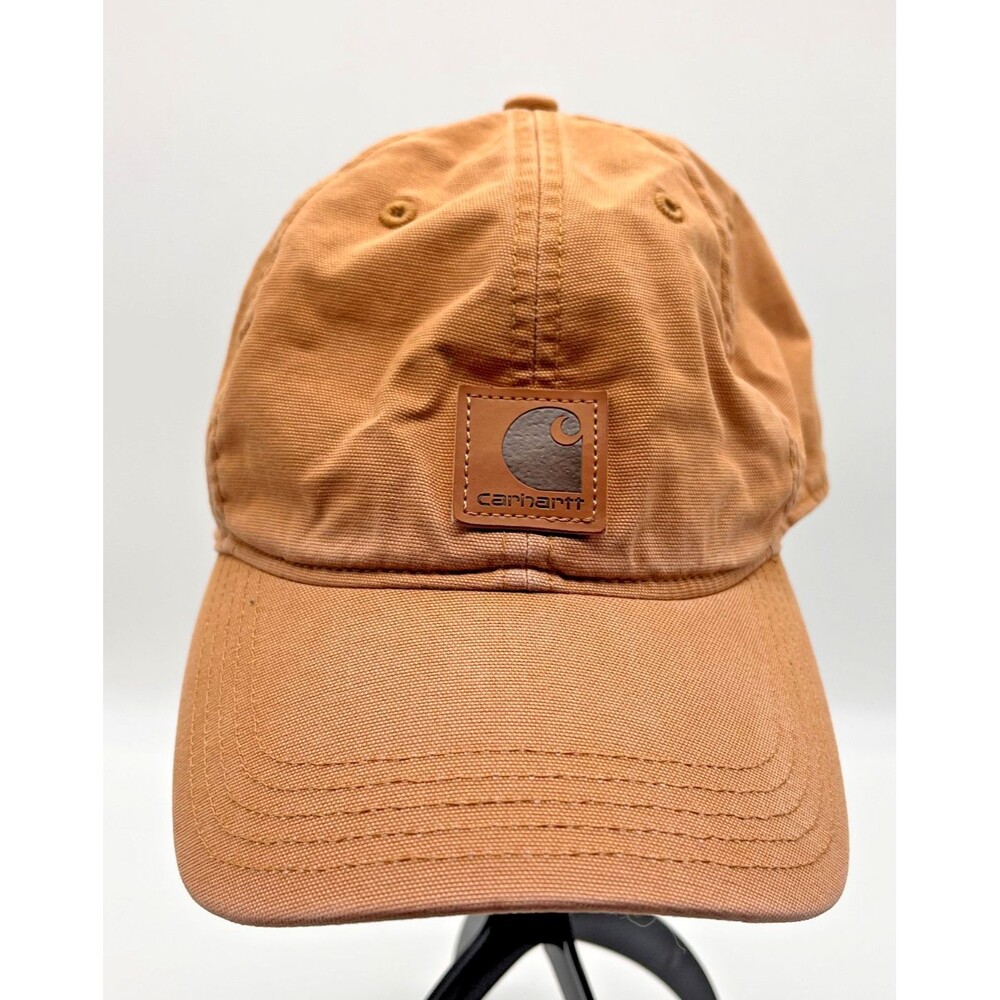 Carhartt Ball Cap Hat Tan Brown Strapback Embroidered Workwear Outdoor